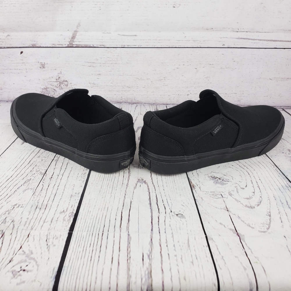 *Sold New Van's Asher Canvas Black Slip On Sneakers - Picture 5 of 9